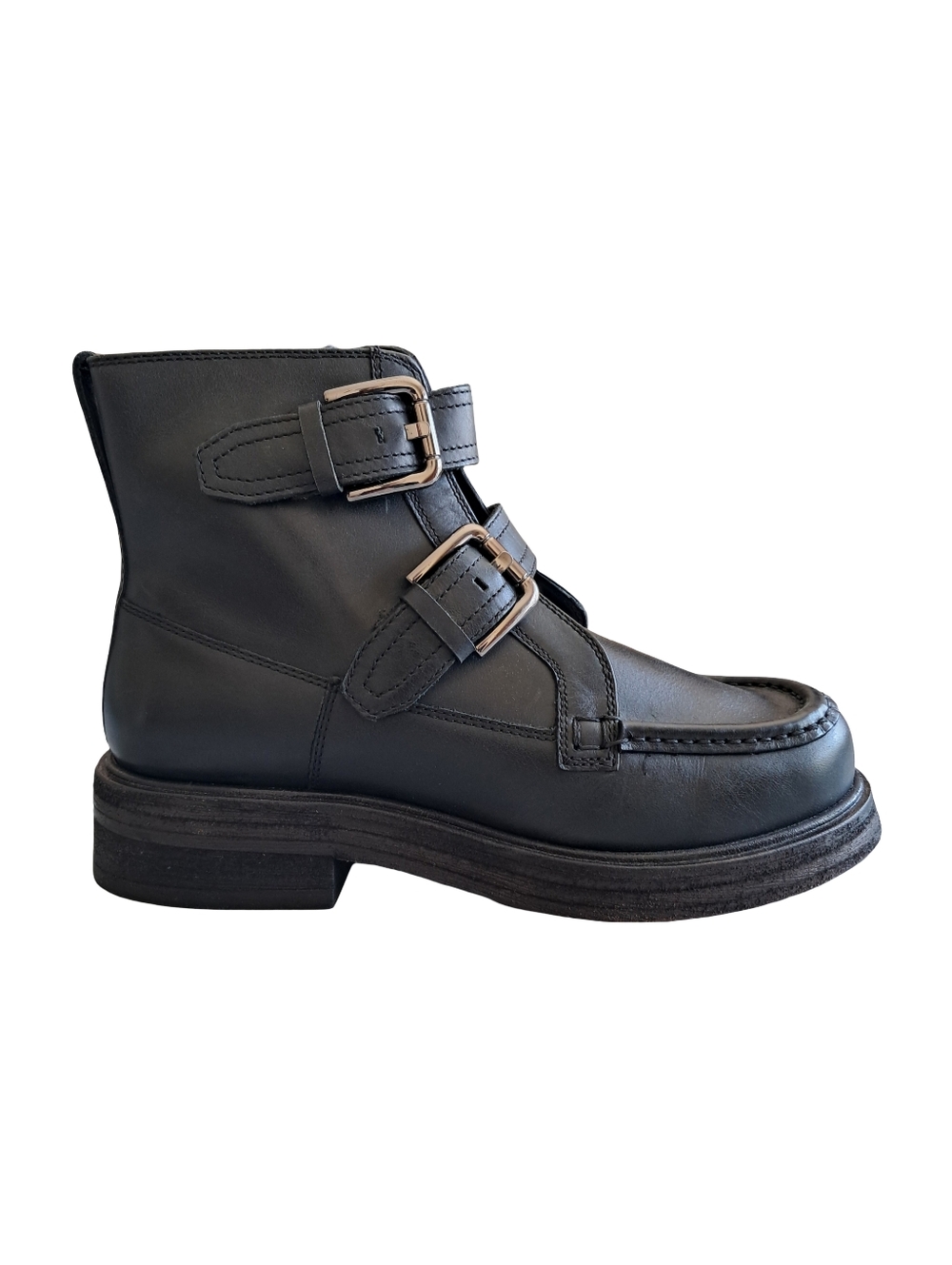 Free People Isla Moto Black Leather Womens Boots Size 6 New With Box